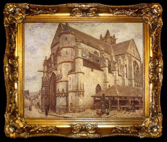 framed  Alfred Sisley The Church at Moret-Icy Weather, ta009-2
